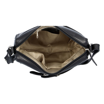 Dámská kožená crossbody kabelka černá - ItalY ItOff