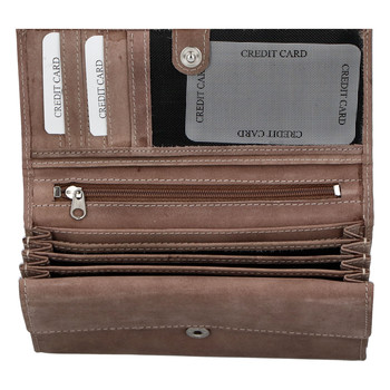 Dámská kožená peněženka taupe - WILD Riga