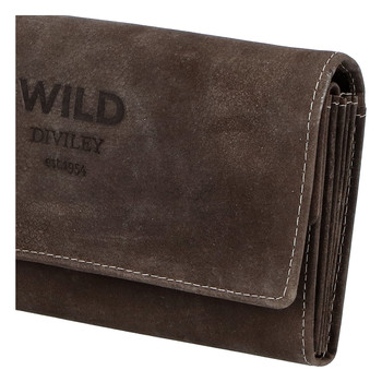 Dámská kožená peněženka tmavě hnědá - WILD Riga