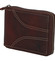 Pánská kožená broušená peněženka na zip hnědá - BUFFALO Bul