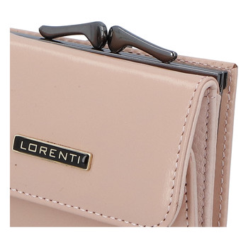 Malá kožená peněženka pudrově růžová - Lorenti 5287N