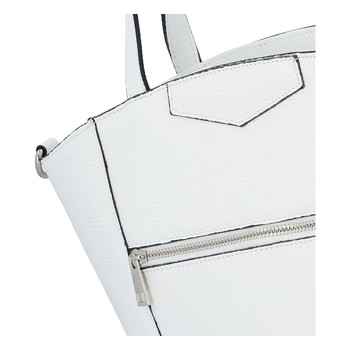 Dámská kožená kabelka přes rameno bílá - ItalY Zhoushan