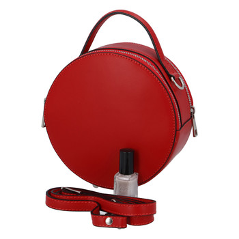Malá červená elegantní dámská kožená kabelka - ItalY Husna