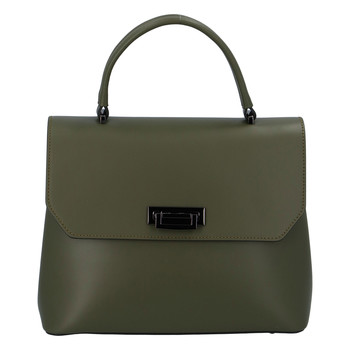 Originální hladká tmavě zelená dámská kabelka do ruky - ItalY Neolila