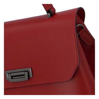 Originální hladká tmavě červená dámská kabelka do ruky - ItalY Neolila