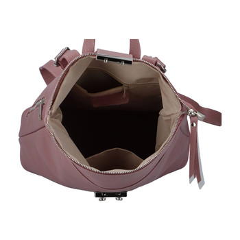 Dámský kožený batůžek růžový - ItalY Ahmed
