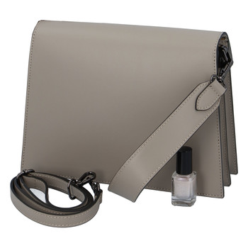 Luxusní kožená crossbody kabelka taupe - ItalY Wien