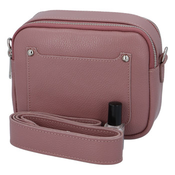 Kožená crossbody kabelka růžová - ItalY Quadro