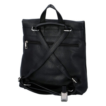 Dámský kožený batůžek kabelka černý - ItalY Francesco Small