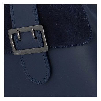 Dámský kožený tmavě modrý batoh - ItalY Parid
