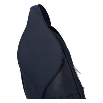 Dámský kožený batůžek tmavě modrý - ItalY Strap
