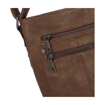 Dámská crossbody kabelka tmavá camel - Romina Sara