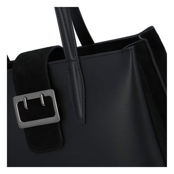 Dámská kožená kabelka přes rameno černá - ItalY Driada