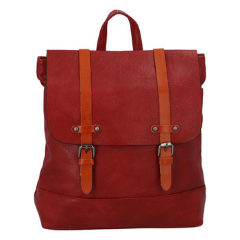 Dámský módní městský batoh červený - FLORA&CO Dilema
