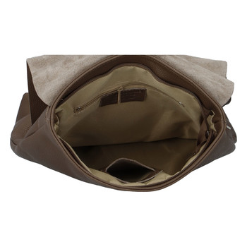 Dámský kožený batůžek kabelka khaki - ItalY Francesco