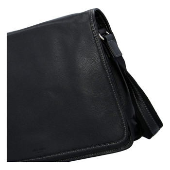Pánská kožená taška přes rameno černá - Hexagona 463136