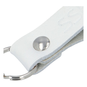 Kožená klíčenka poutko na klíče bílá - SSFDR Azuro