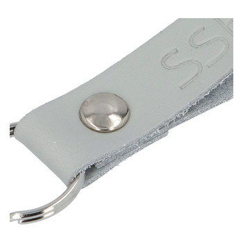 Kožená klíčenka poutko na klíče šedá - SSFDR Azuro
