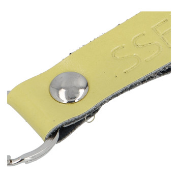 Kožená klíčenka poutko na klíče žlutá - SSFDR Azuro