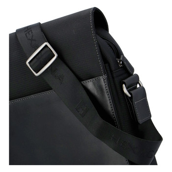 Moderní polokožená kožená taška černá - Hexagona Cendrik