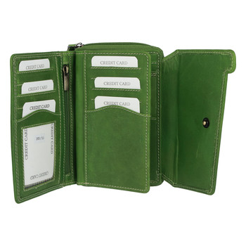 Dámská kožená peněženka zelená - Tomas Feisol