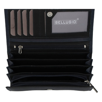 Dámská kožená peněženka černo modrá - Bellugio Sofia
