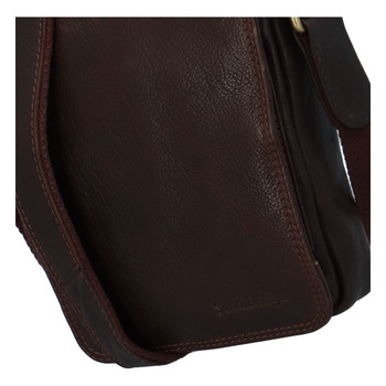 Pánská kožená taška na doklady přes rameno hnědá - SendiDesign Dumont