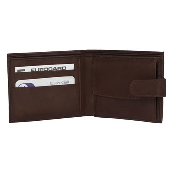 Pánská kožená hnědá peněženka - Delami 9371