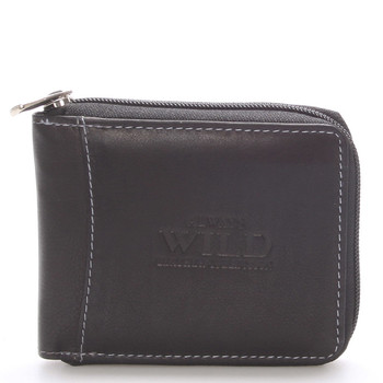 Pánská kožená peněženka černá - WILD Troy