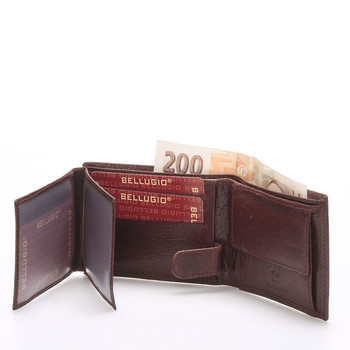 Pánská kožená peněženka hnědá - BELLUGIO Ames