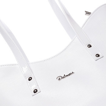Dámská luxusní kabelka přes rameno bílá saffiano - Delami Alexia