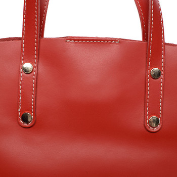 Dámská kožená kabelka do ruky světle červená - ItalY Sydney
