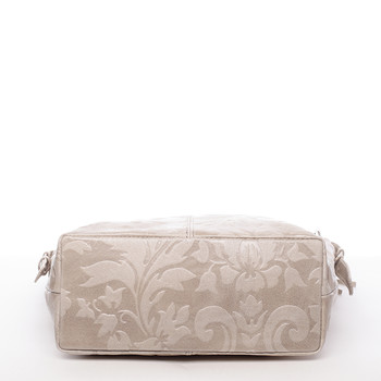 Dámská kožená kabelka přes rameno béžová - ItalY Heather