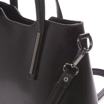 Menší kožená kabelka černá - ItalY Alex