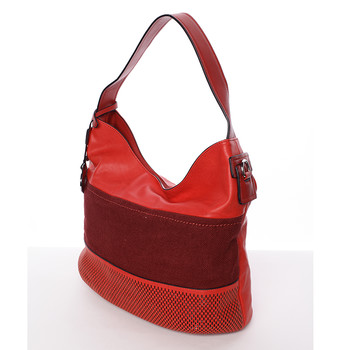 Trendy dámská kabelka přes rameno červená - MARIA C Fleur
