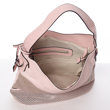 Trendy dámská kabelka přes rameno růžová - MARIA C Fleur