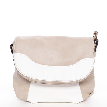 Módní dámská crossbody kabelka taupe - Dudlin Fanchon