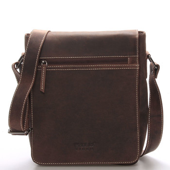 Luxusní pánská kožená taška přes rameno hnědá - WILD Bayley