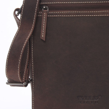 Luxusní pánská kožená taška přes rameno hnědá - WILD Bayley
