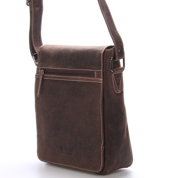 Luxusní pánská kožená taška přes rameno hnědá - WILD Bayley
