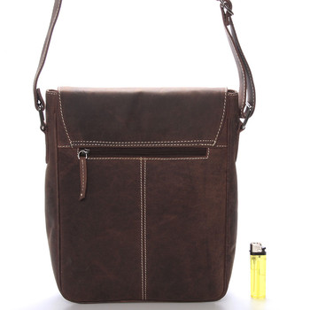 Luxusní pánská kožená taška přes rameno hnědá - WILD Bayley