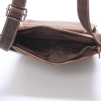 Luxusní pánská kožená taška přes rameno hnědá - WILD Bayley