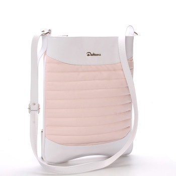 Trendy crossbody kabelka růžovo bílá - Delami Clara