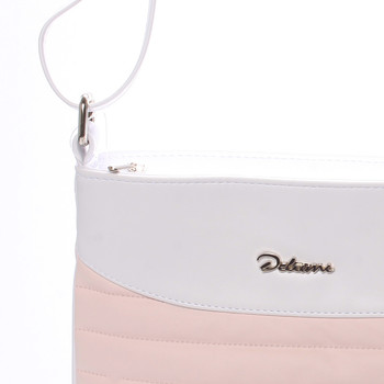 Trendy crossbody kabelka růžovo bílá - Delami Clara