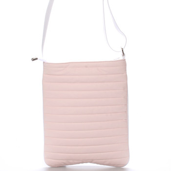 Trendy crossbody kabelka růžovo bílá - Delami Clara