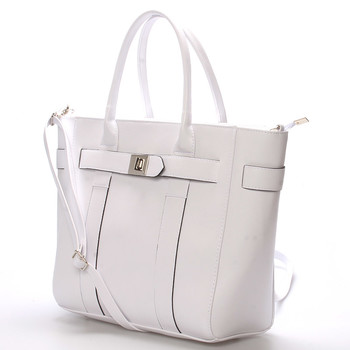 Exkluzivní dámská kabelka do ruky bílá - Delami Olympia