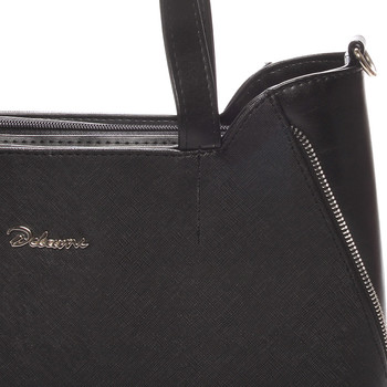 Elegantní dámská kabelka do ruky černá saffiano - Delami Diahann