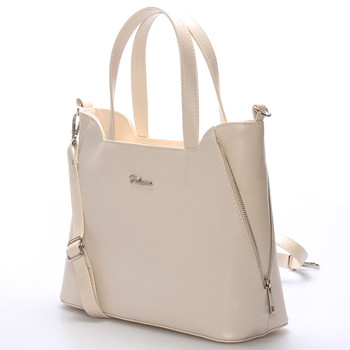 Elegantní dámská kabelka do ruky béžová saffiano - Delami Diahann