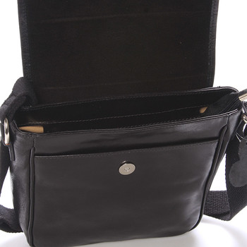 Luxusní černá kožená taška přes rameno - ItalY Burcet