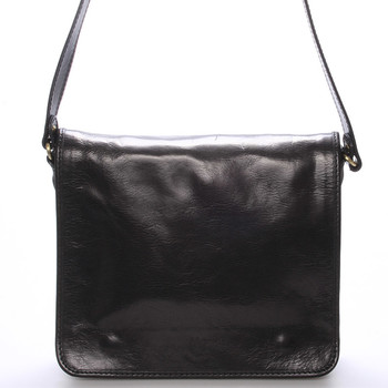 Módní kožená taška přes rameno černá - ItalY Sargent